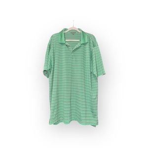 Peter Millar Summer Comfort Polo Shirt Green and Blue Size XXL